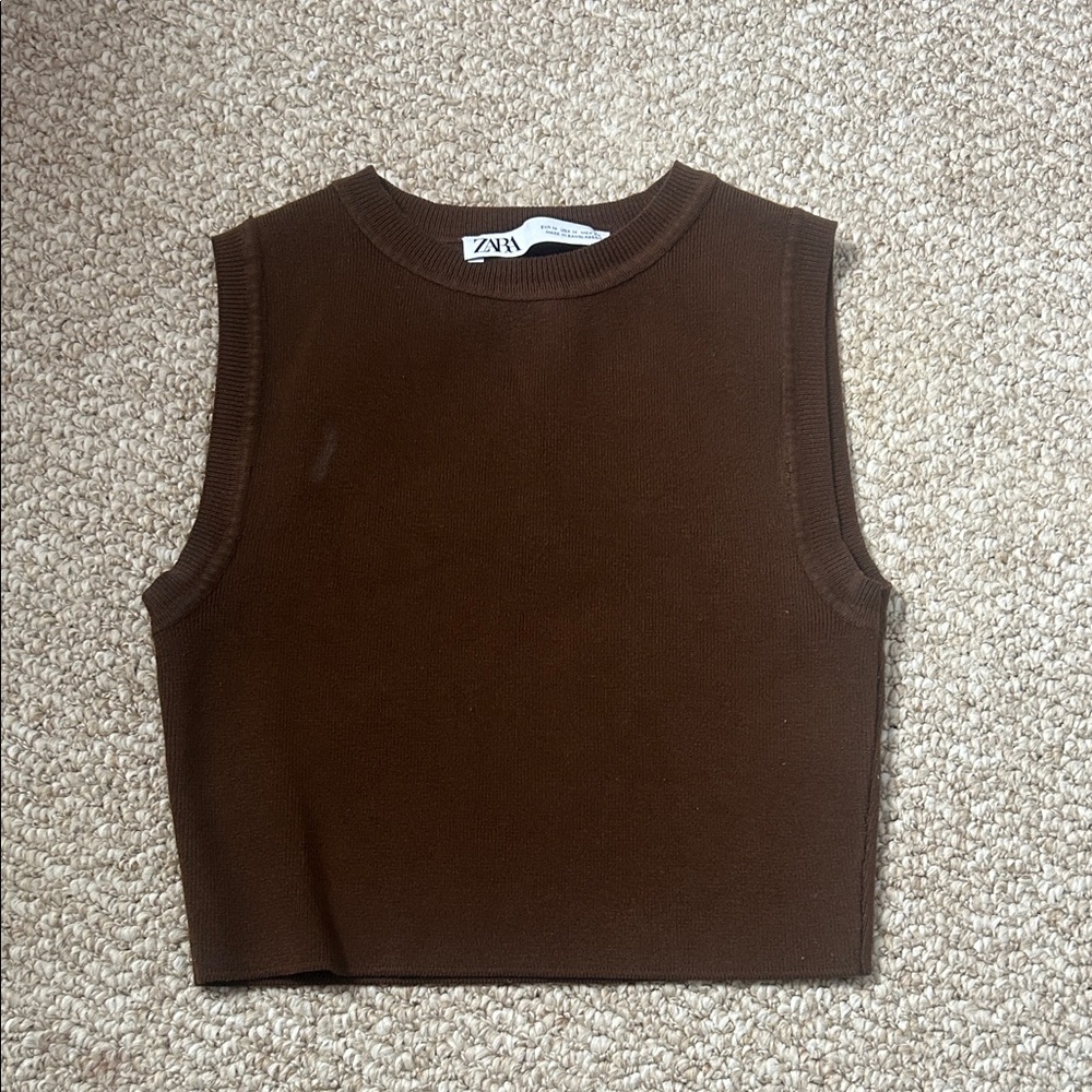 Zara Chocolate Brown Knit Tank